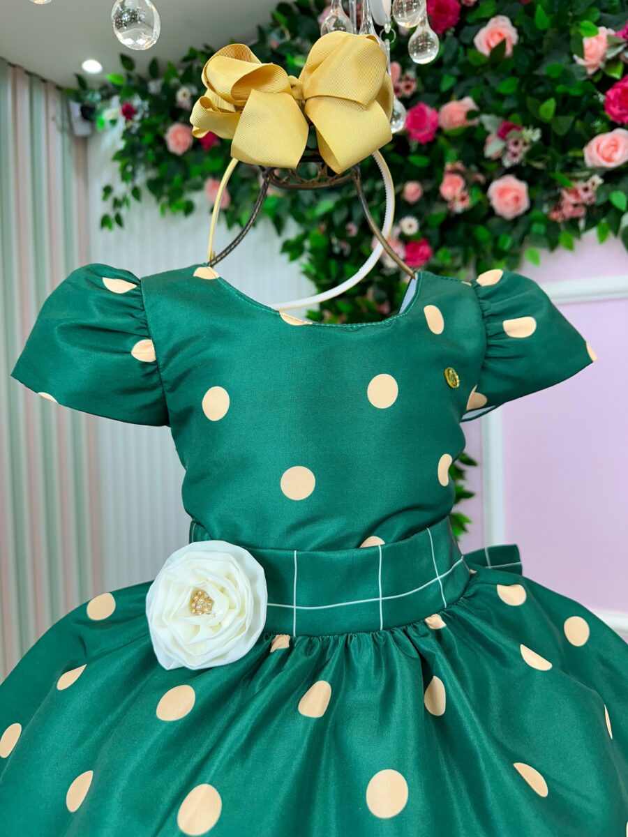 Vestido Infantil Natal Banana Club Teresa Verde