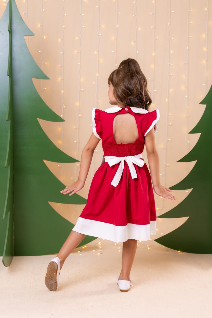 Vestido Infantil Blogueirinha Natal Camile Vermelho