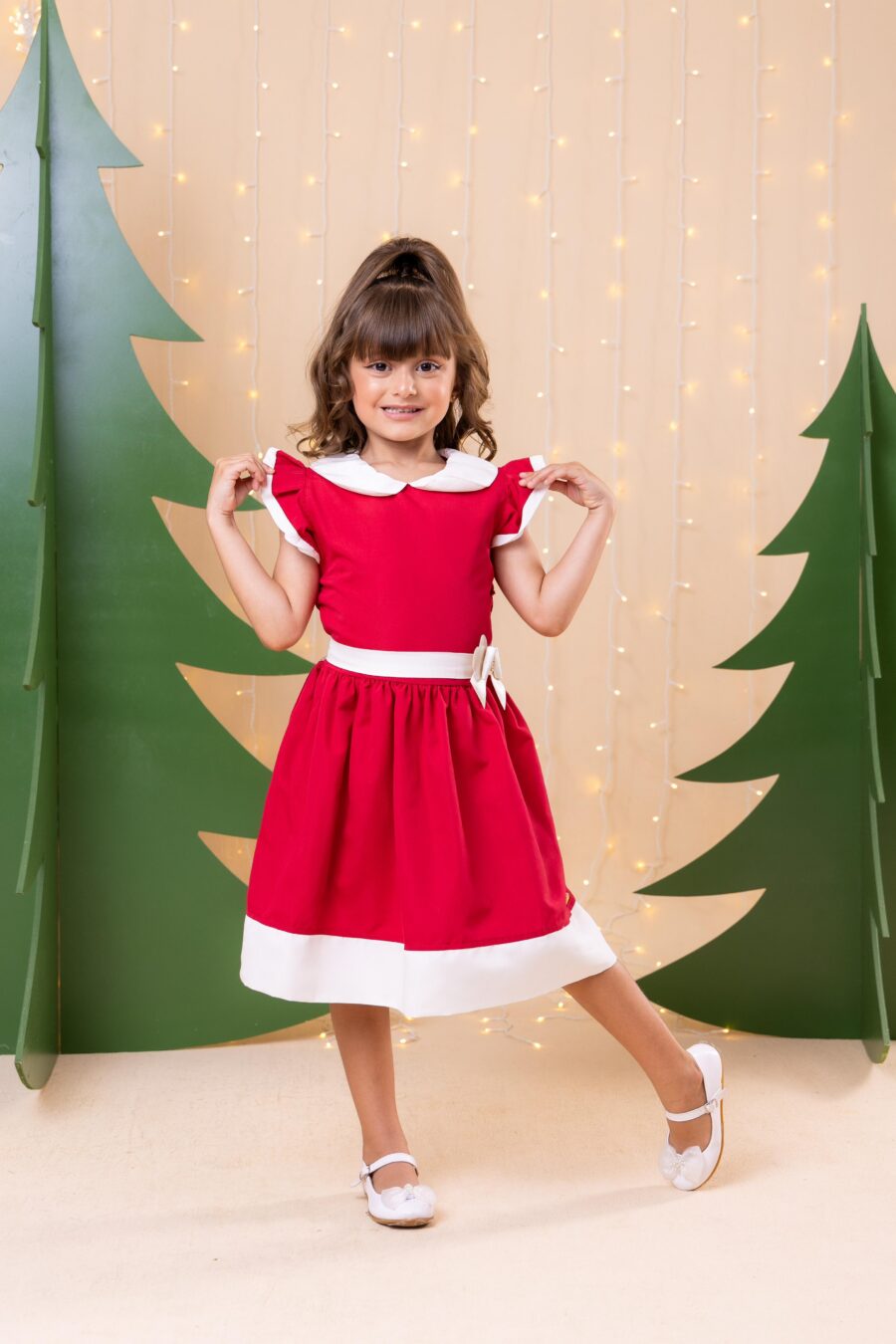 Vestido Infantil Blogueirinha Natal Camile Vermelho