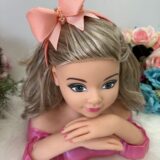 Tiara Infantil Belli Bianca Pêssego com Pérolas e Strass