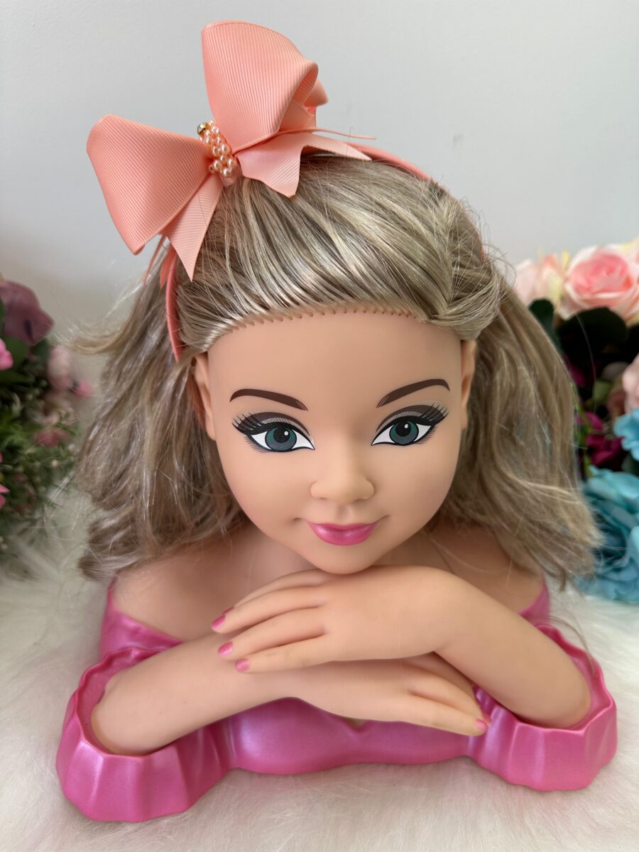 Tiara Infantil Belli Bianca Pêssego com Pérolas e Strass
