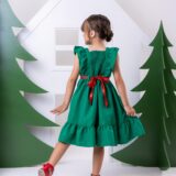 Vestido Infantil Blogueirinha Natal Natali Verde
