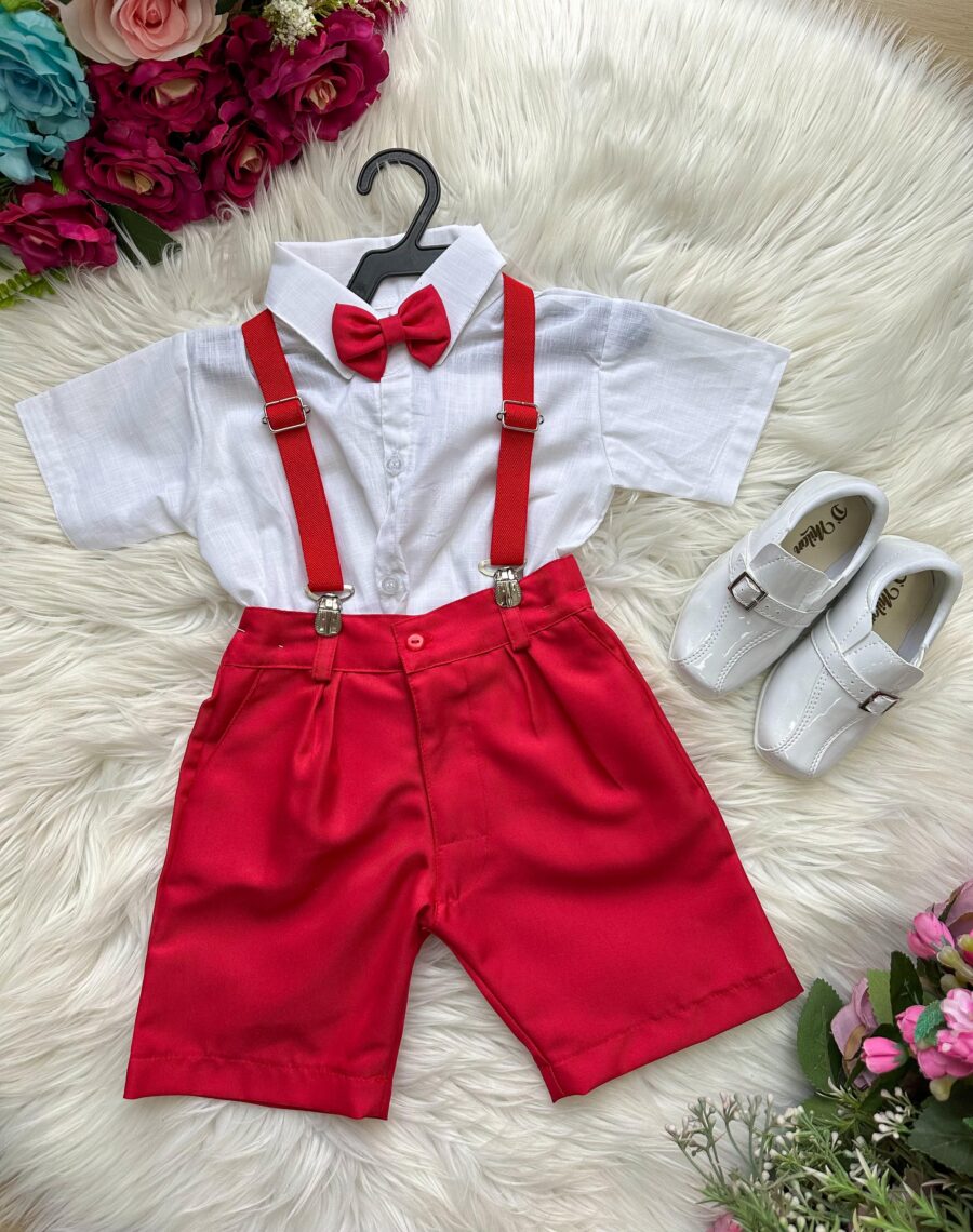 Conjunto Infantil Miss Cherry Henry Camisa Branca Modelo 2