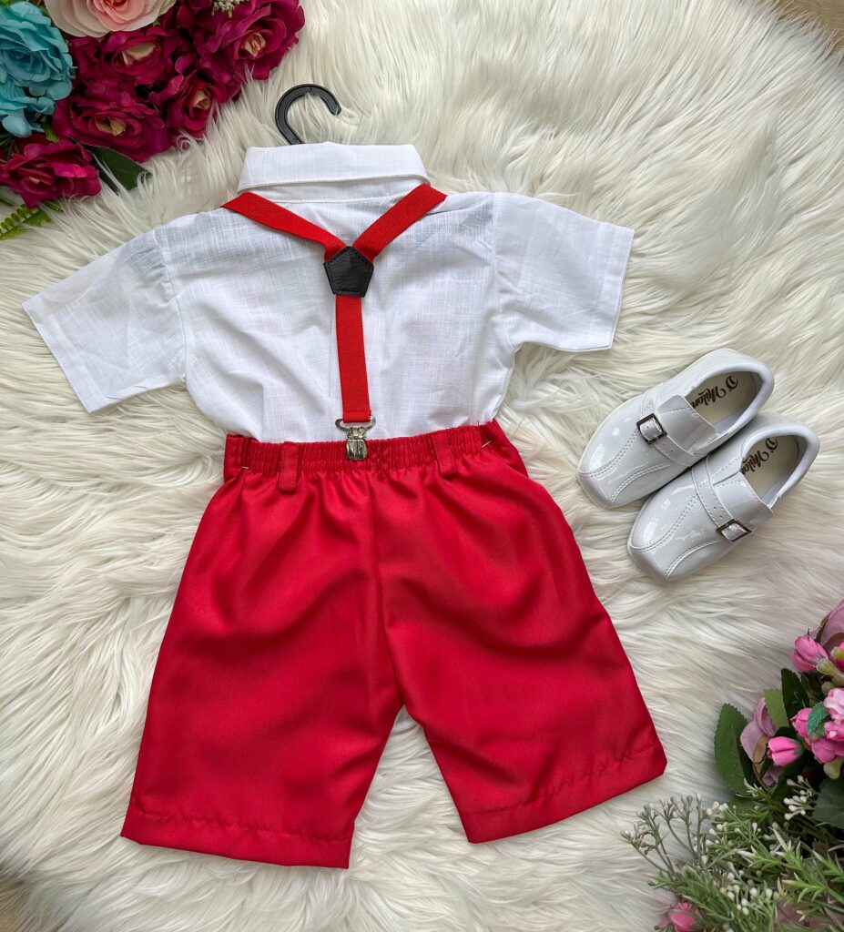 Conjunto Infantil Miss Cherry Henry Camisa Branca Modelo 2