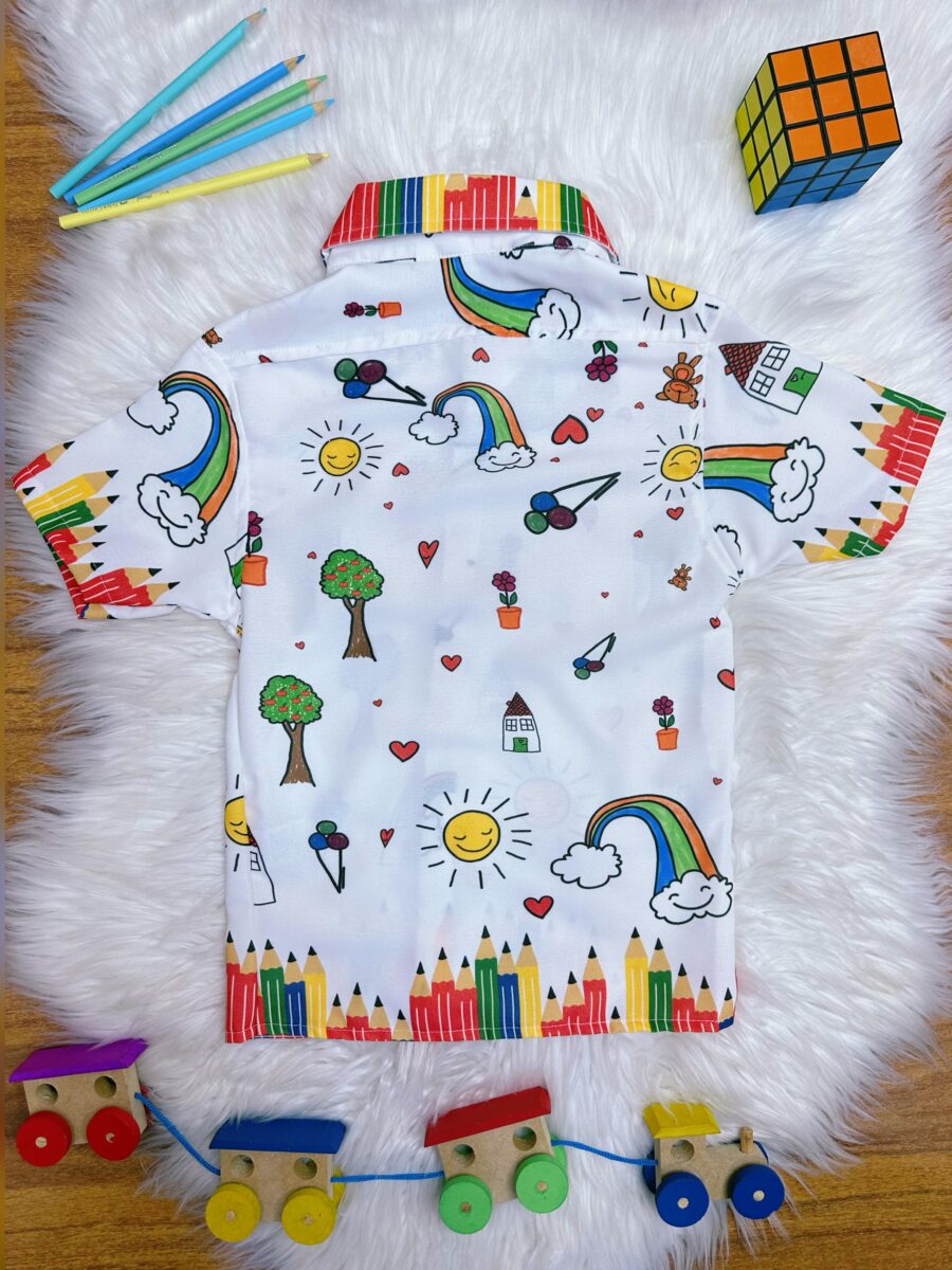 Camisa Aquarela com Gravatinha para Festas