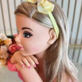 Faixinha de Cabelo Bebê Fofura Laço de Gorgurão com Pérolas