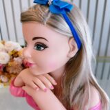 Faixinha de Cabelo Bebê Fofura Laço de Gorgurão com Pérolas