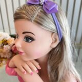Faixinha de Cabelo Bebê Fofura Laço de Gorgurão com Pérolas