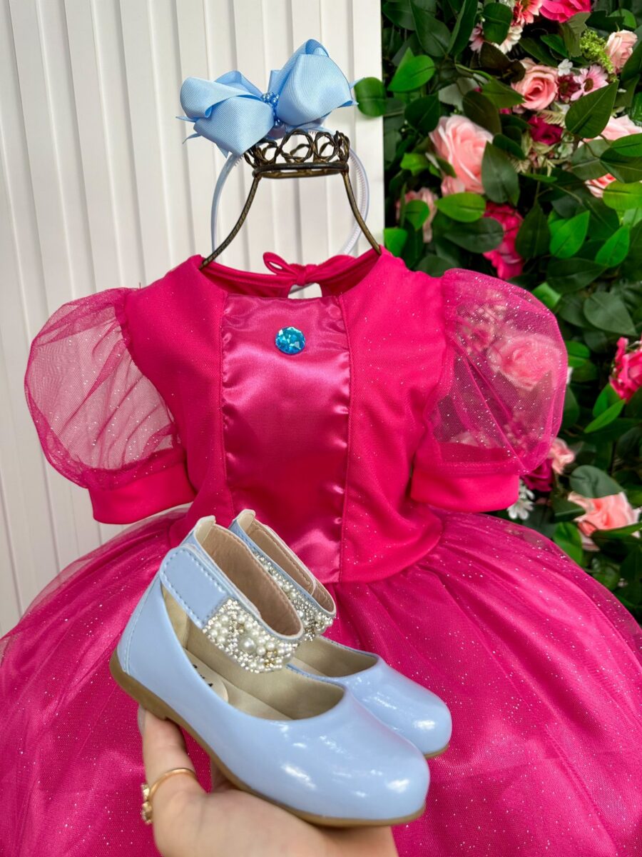 Fantasia Infantil Princesa Belli Peach Rosa