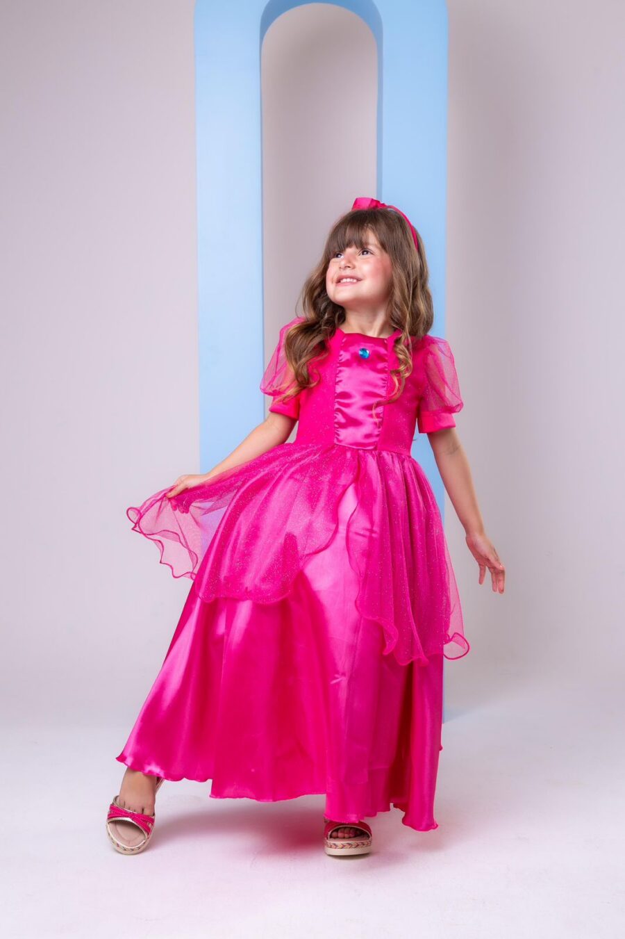 Fantasia Infantil Princesa Belli Peach Rosa