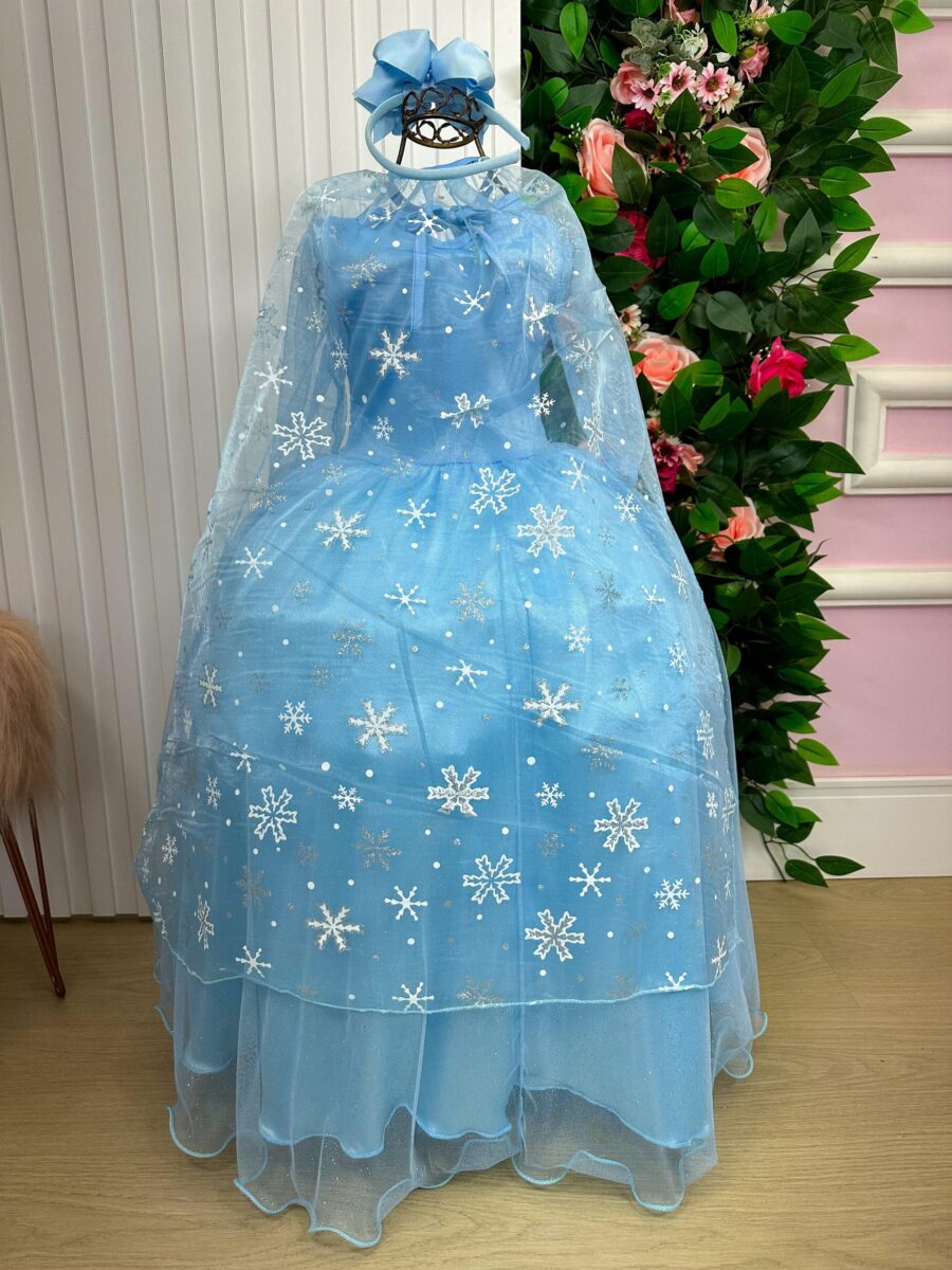 Fantasia Infantil Princesa Belli Gelo com Capa