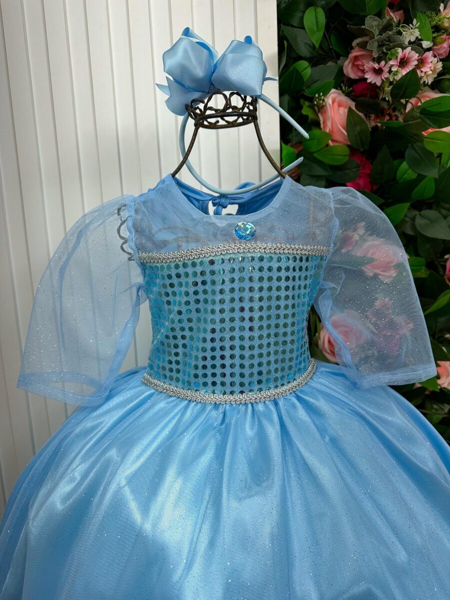 Fantasia Infantil Princesa Belli Gelo com Capa