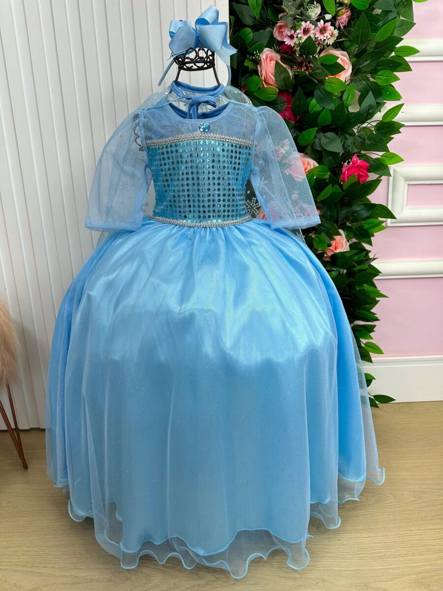 Fantasia Infantil Princesa Belli Gelo com Capa