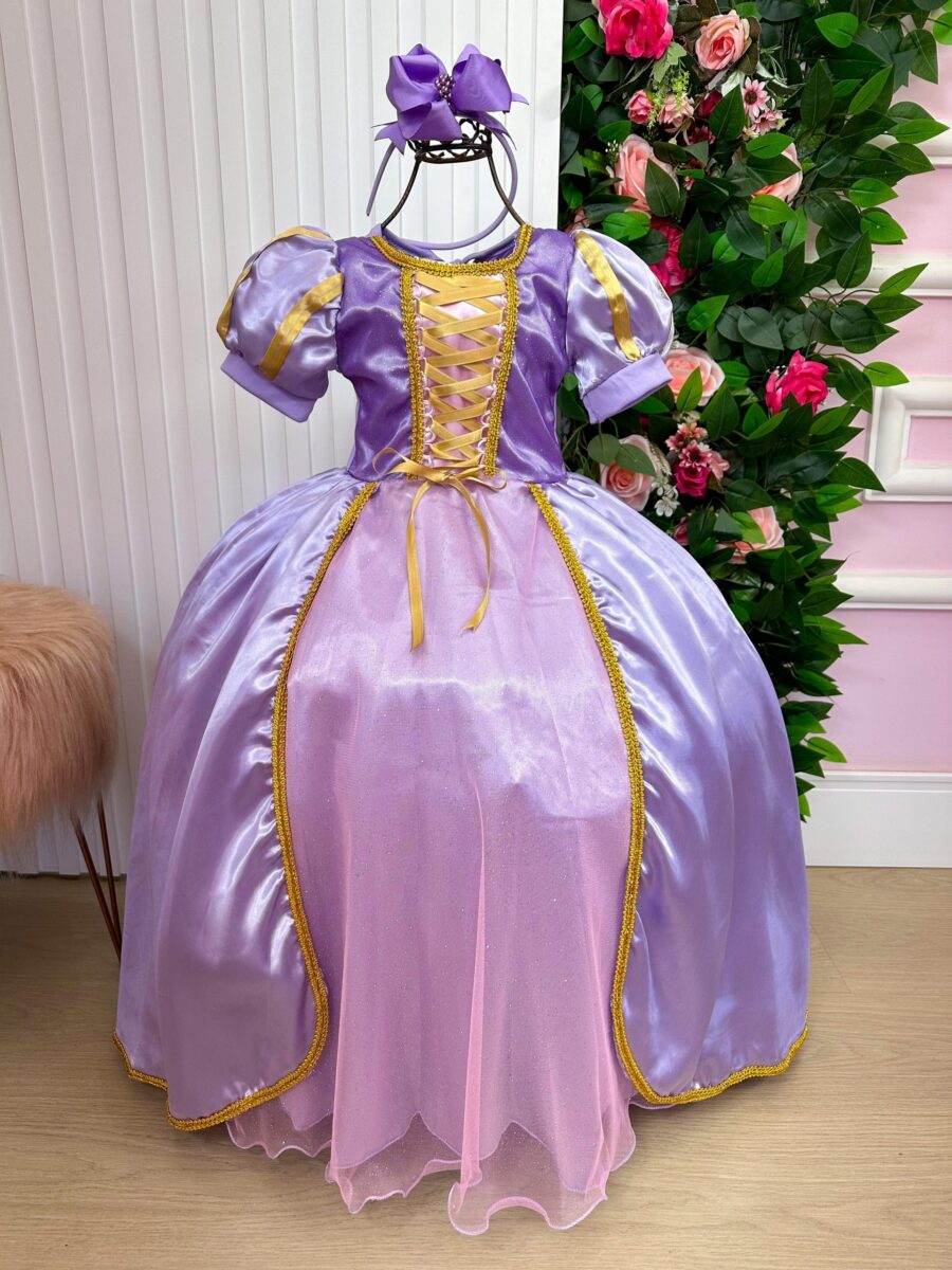 Fantasia Infantil Princesa Belli Longa Lilás Modelo 2