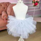 Saiote de Armação Infantil Daminha Anágua Tule Branco