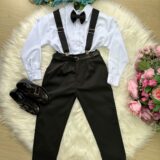 Conjunto Social Infantil Miss Cherry Leo com Suspensório