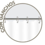 Cortina para Box de Banheiro Tecido Poliéster 1,38 x 1,98 m