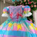 Vestido Junino Infantil Marie Arraiá da Paz Lilás