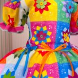 Vestido Junino Infantil Marie Quermesse Elegante Pink