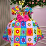 Vestido Junino Infantil Marie Quermesse Elegante Pink