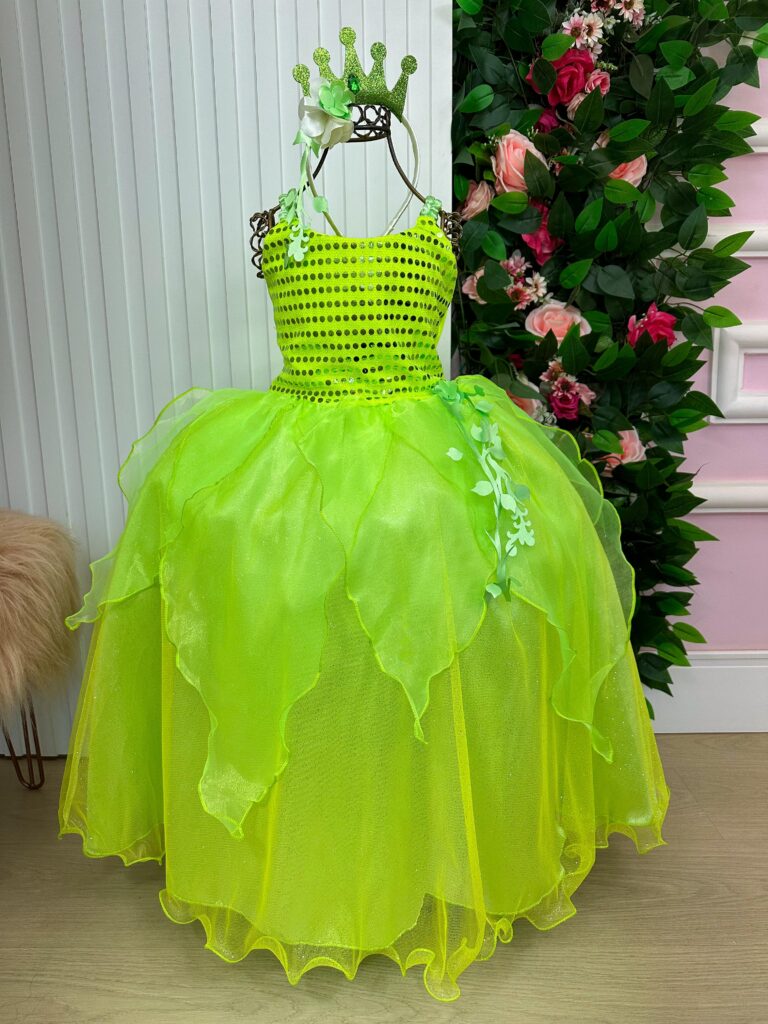 Fantasia Infantil Princesa Belli Longa Verde