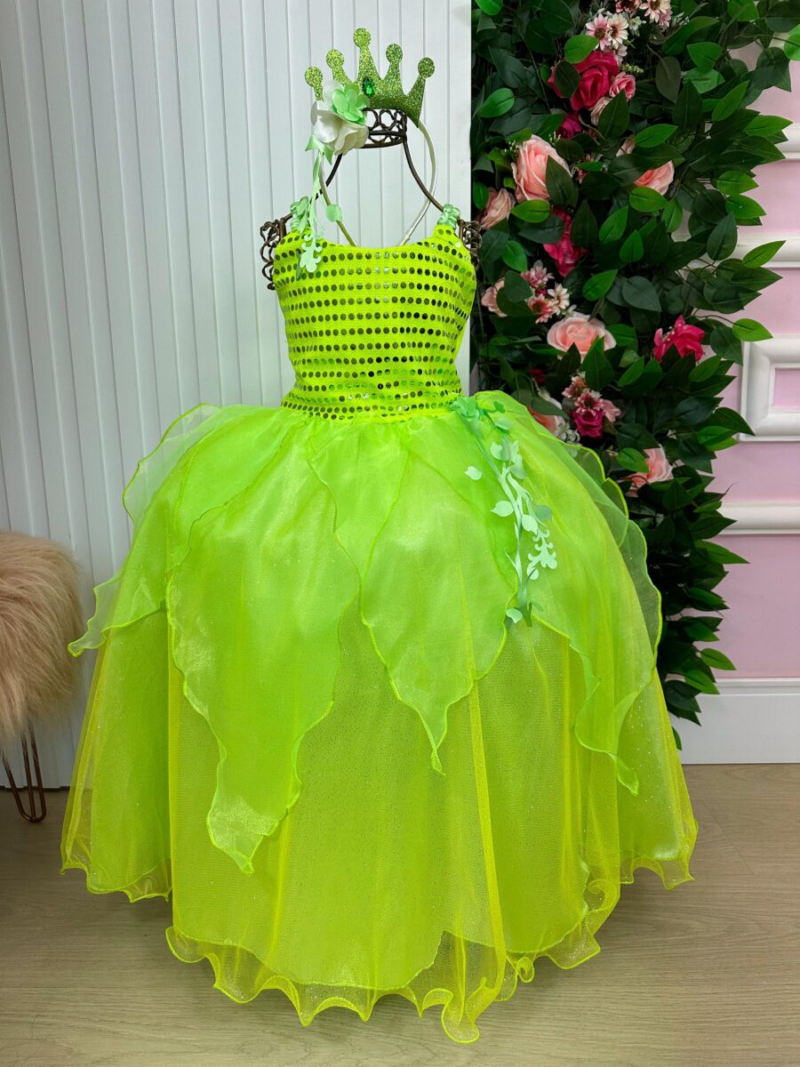 Fantasia Infantil Princesa Belli Longa Verde