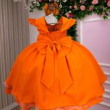Vestido Infantil Francine Ysa Kids Terracota Matelassê
