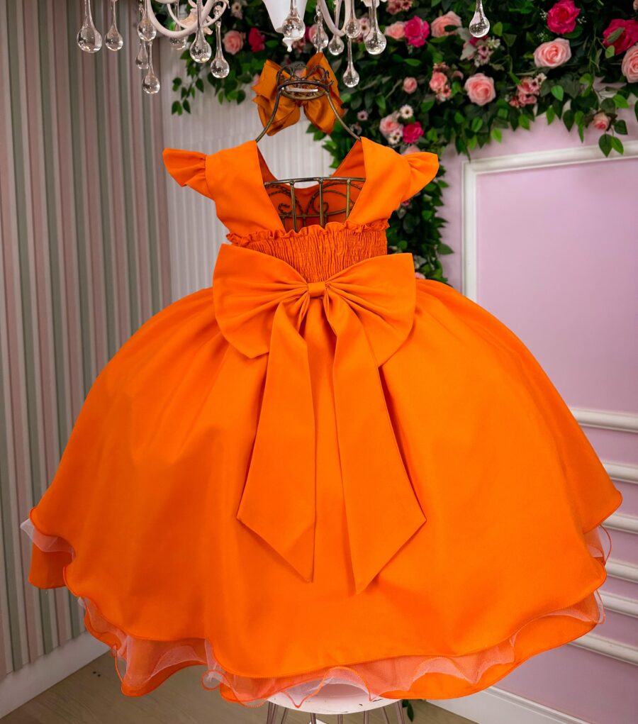 Vestido Infantil Francine Ysa Kids Terracota Matelassê
