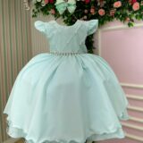 Vestido Infantil Francine Ysa Kids Verde Claro Matelassê