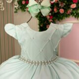 Vestido Infantil Francine Ysa Kids Verde Claro Matelassê