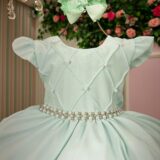 Vestido Infantil Francine Ysa Kids Verde Claro Matelassê