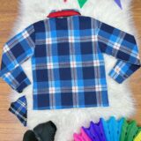 Camisa Junina Infantil Xadrez Azul com Lenço e Gravata