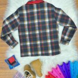 Camisa Junina Infantil Xadrez Preto e Laranja Lenço Gravata