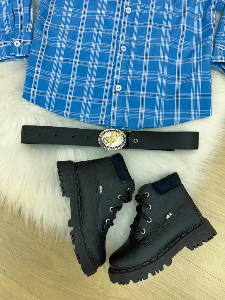 Camisa Junina Infantil Rodeio Miss Cherry Alan com Cinto