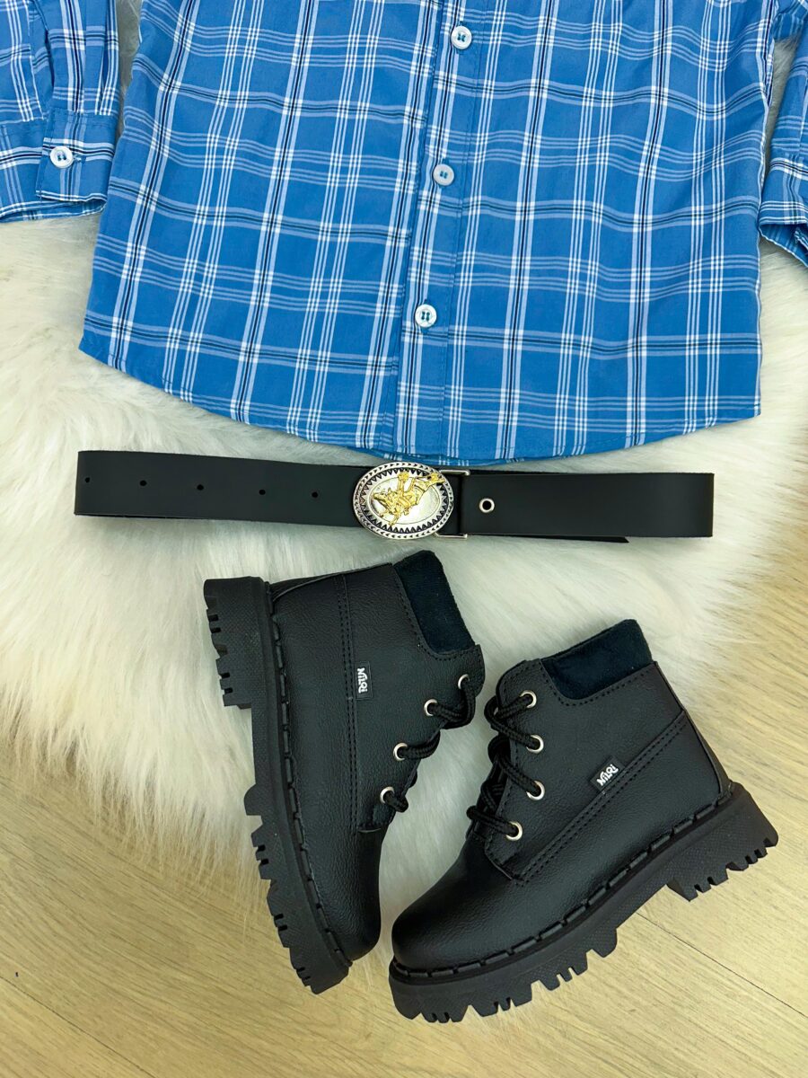 Camisa Junina Infantil Rodeio Miss Cherry Alan com Cinto