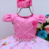 Vestido Infantil Ice Cream Rosa Chiclete