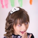 Fantasia Infantil Menina Esqueleto Halloween com Tiara