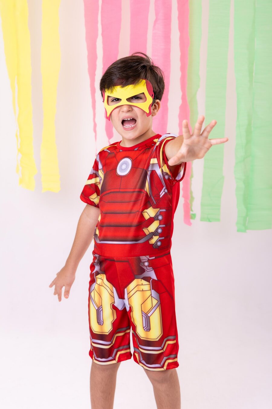 Fantasia Infantil Homem de Ferro Modelo 1 com Máscara