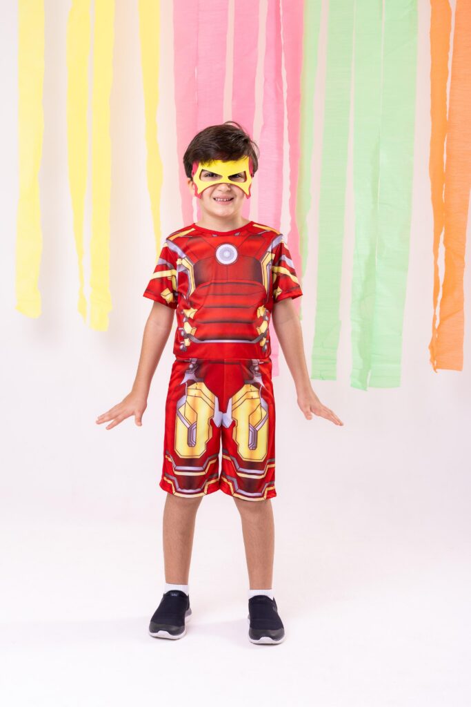 Fantasia Infantil Homem de Ferro Modelo 1 com Máscara