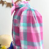 Conjunto Junino Infantil Camisa Rosa e Saia Xadrez