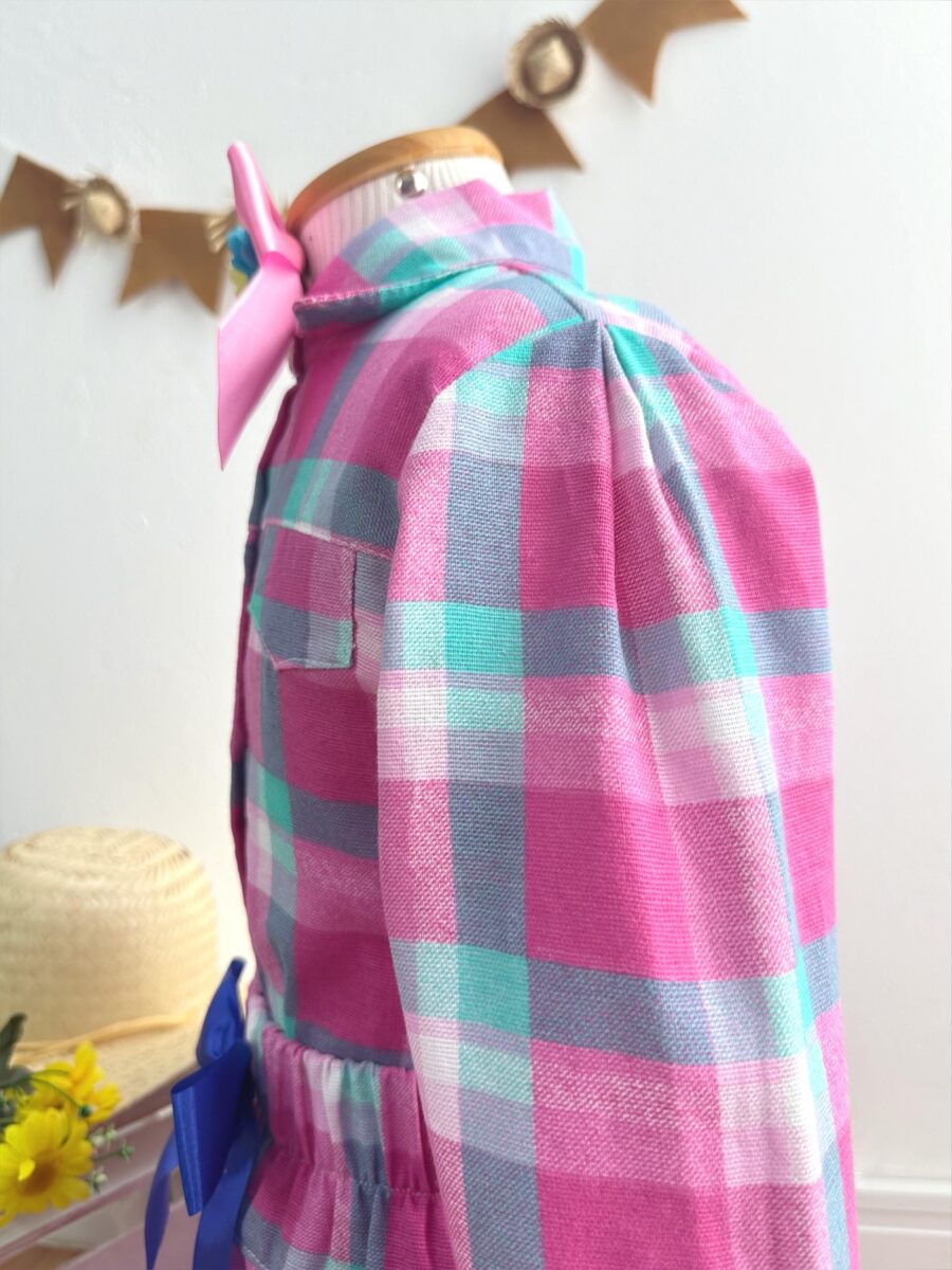 Conjunto Junino Infantil Camisa Rosa e Saia Xadrez
