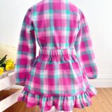 Conjunto Junino Infantil Camisa Rosa e Saia Xadrez