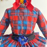 Conjunto Junino Infantil Camisa Vermelha e Saia Xadrez