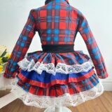 Conjunto Junino Infantil Camisa Vermelha e Saia Xadrez