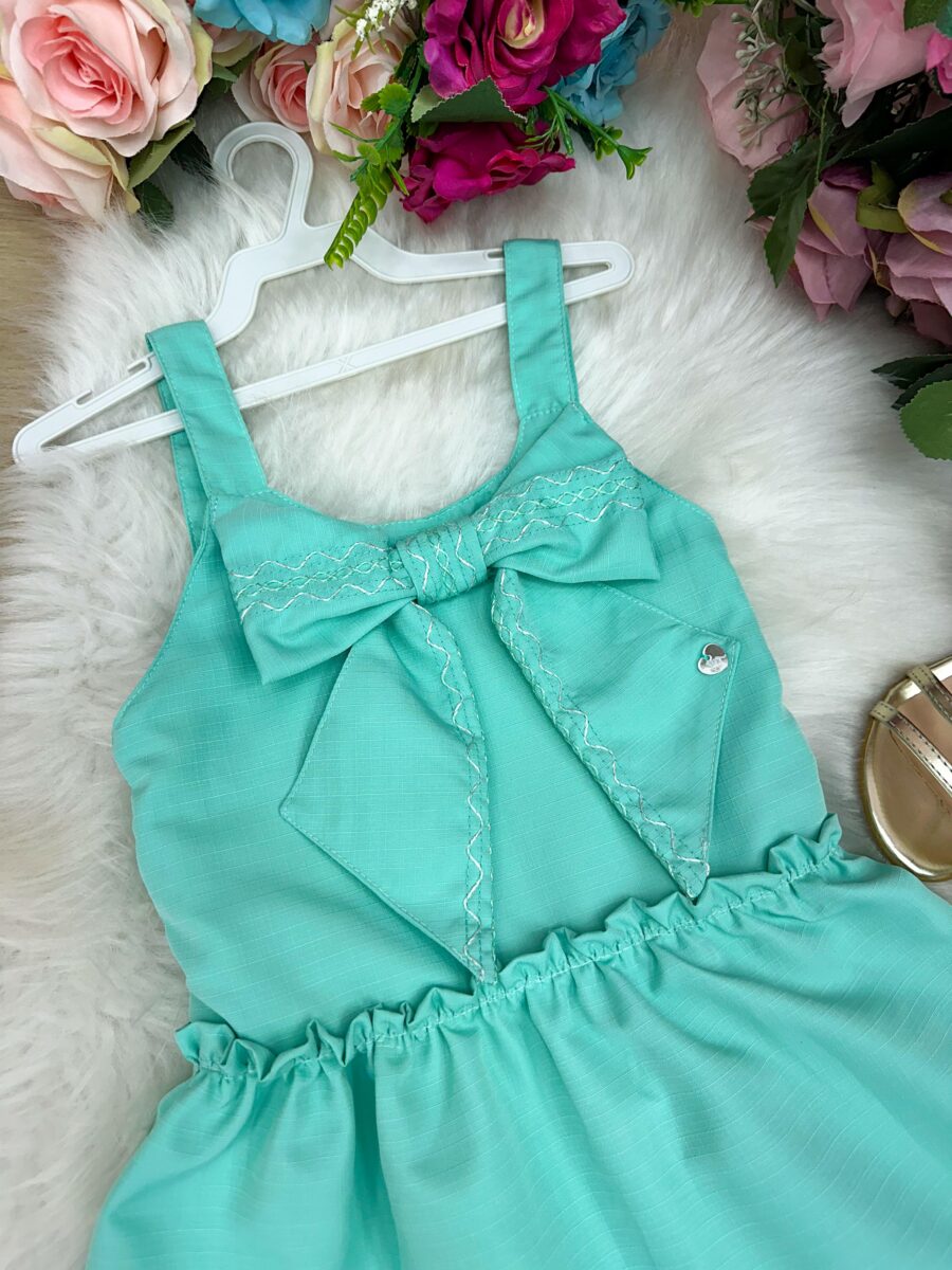 Vestido Infantil Blogueirinha Lola Verde Tiffany
