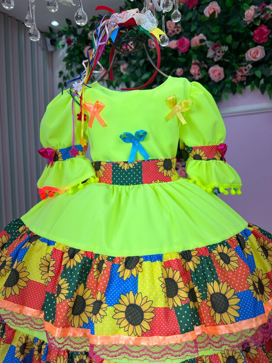 Vestido Junino Infantil Banana Club Roça Animada