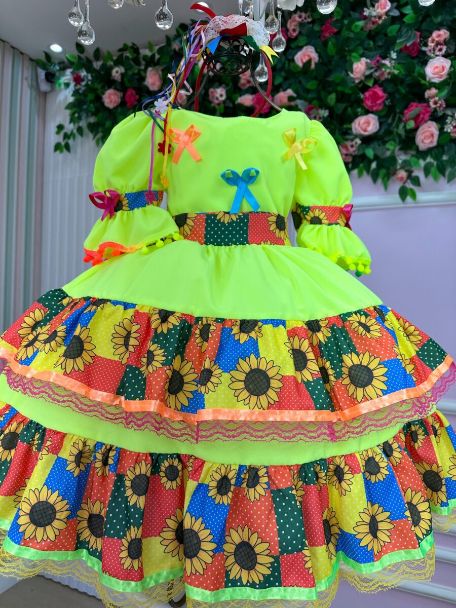 Vestido Junino Infantil Banana Club Roça Animada