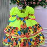 Vestido Junino Infantil Banana Club Roça Animada