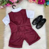 Conjunto Social Infantil Miss Cherry Leandro Colete Marsala