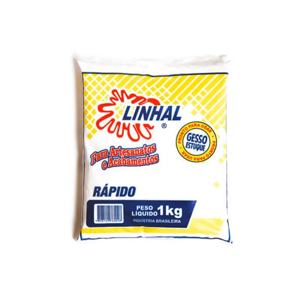 Kit 3 Gesso para Artesanato e Reparos Linhal 1 kg